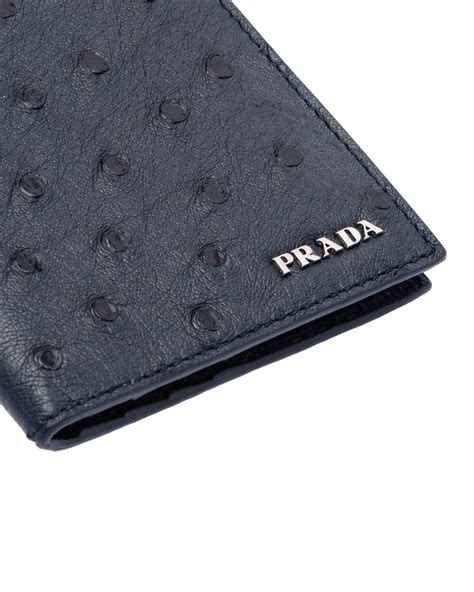 ostrich leather wallet prada|Navy Ostrich Leather Wallet .